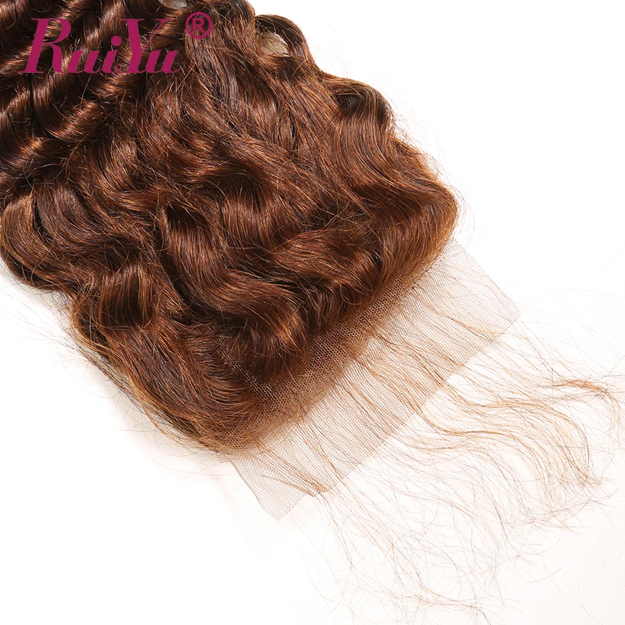 5x5 Кружева Закрытие кудрявые человеческие волосы закрытие бразильские Remy RUIYU