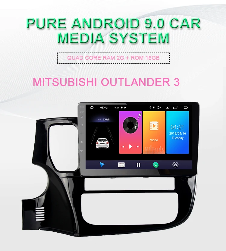 10," 2din Android 8,1 9,0 автомобильный dvd-плеер для Mitsubishi Outlander 3 2013 автомобильный Радио gps навигация wifi