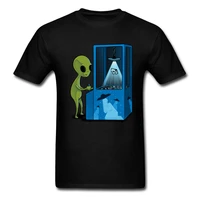 ufo alien abduction game o neck t shirts black popular fashion sweatshirt cotton fitness stranger things alien green tshirt men