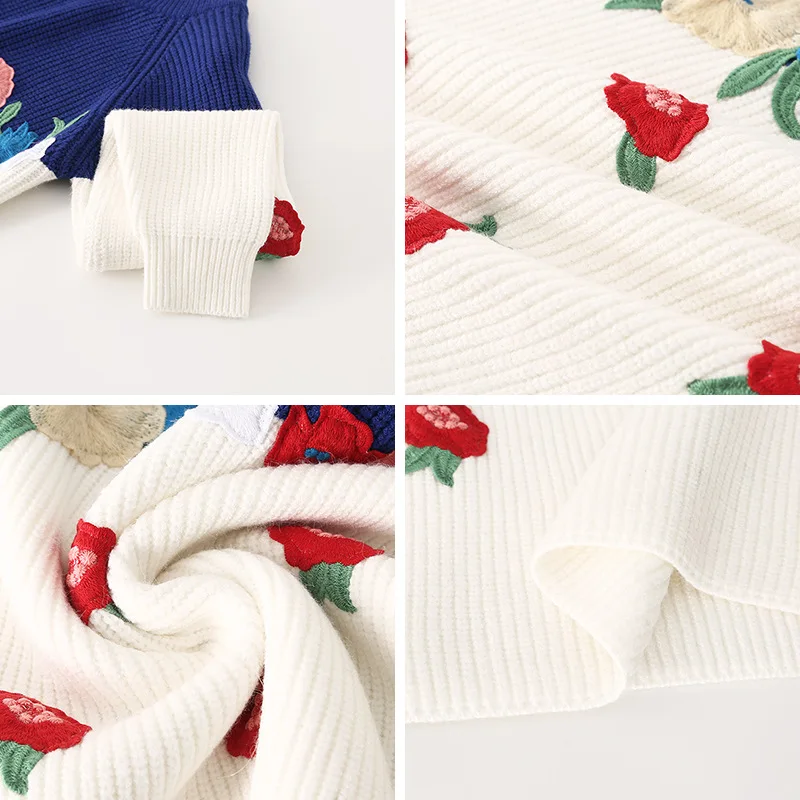 

2020 Women Speing Autmn New Fashion Loose O-Neck Sweater Ladies Casual Color Matching Flower SLong sleeve Knittde Top QL161