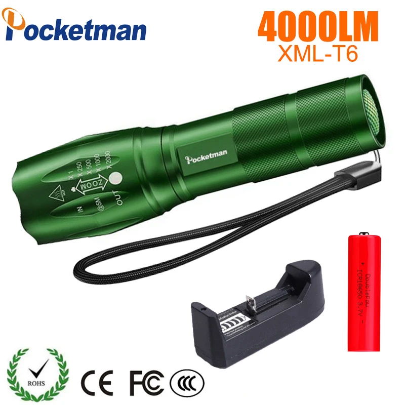 

LED Tactical Flashlight Rechargeable IPX6 Waterproof Flashlight Super Bright LED, Zoomable LED Flashlight for Hiking, Camping