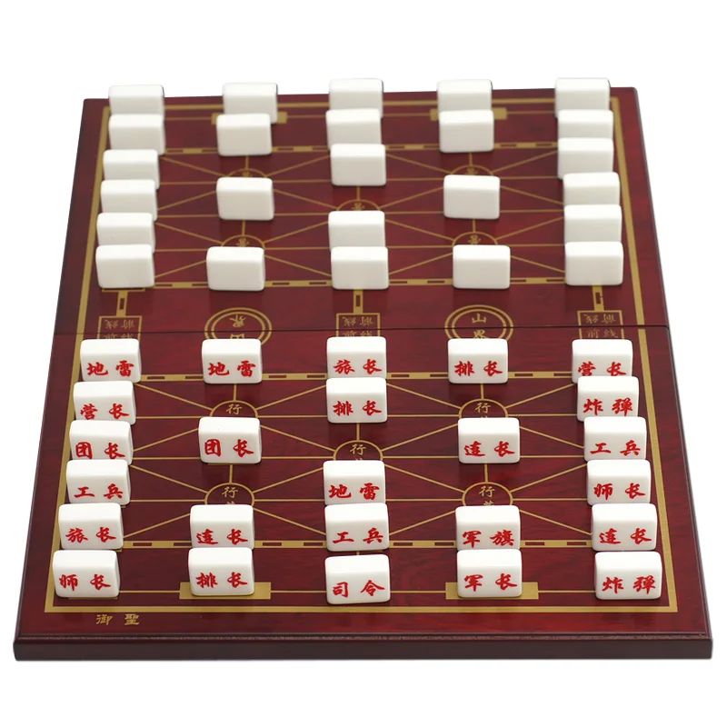 Classic Land Battle Chess War Game Junqi Backgammon Army Combat Chess Kriegspiel Child Puzzle Game PU or Plastic Chessboard P12