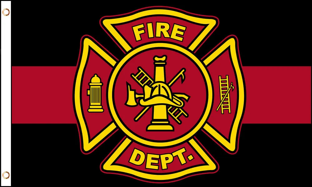 

Thin Red Line banner flag 90x150cm custom firefighter banner