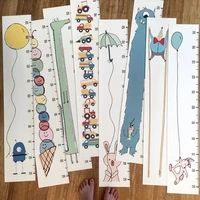 boys girls growth chart wood frame canvas height measurement ruler for kids nursery room removable wall decor cartoon animal