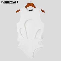 fashionable mens comfortable bodysuits loungewear style onesies sleeveless singlet sexy casual briefs solid rompers s 5xl 2021