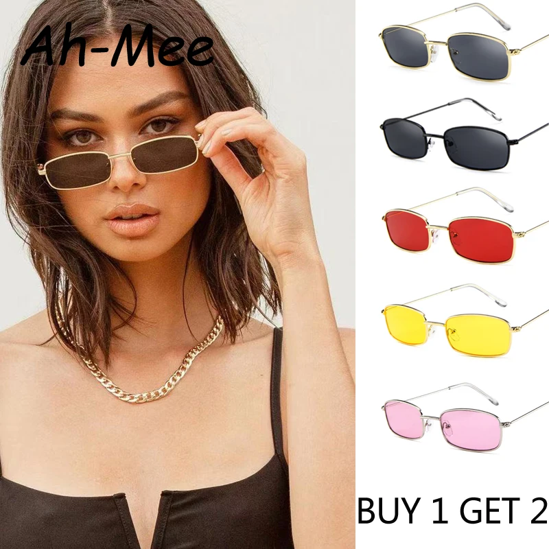 Очки солнцезащитные мужские и женские квадратные с чёрными линзами в стиле ретро