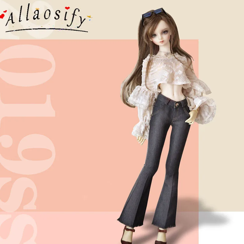 

Allaosify Bjd Шелковый рукав с листьями лотоса для девочек с джинсами