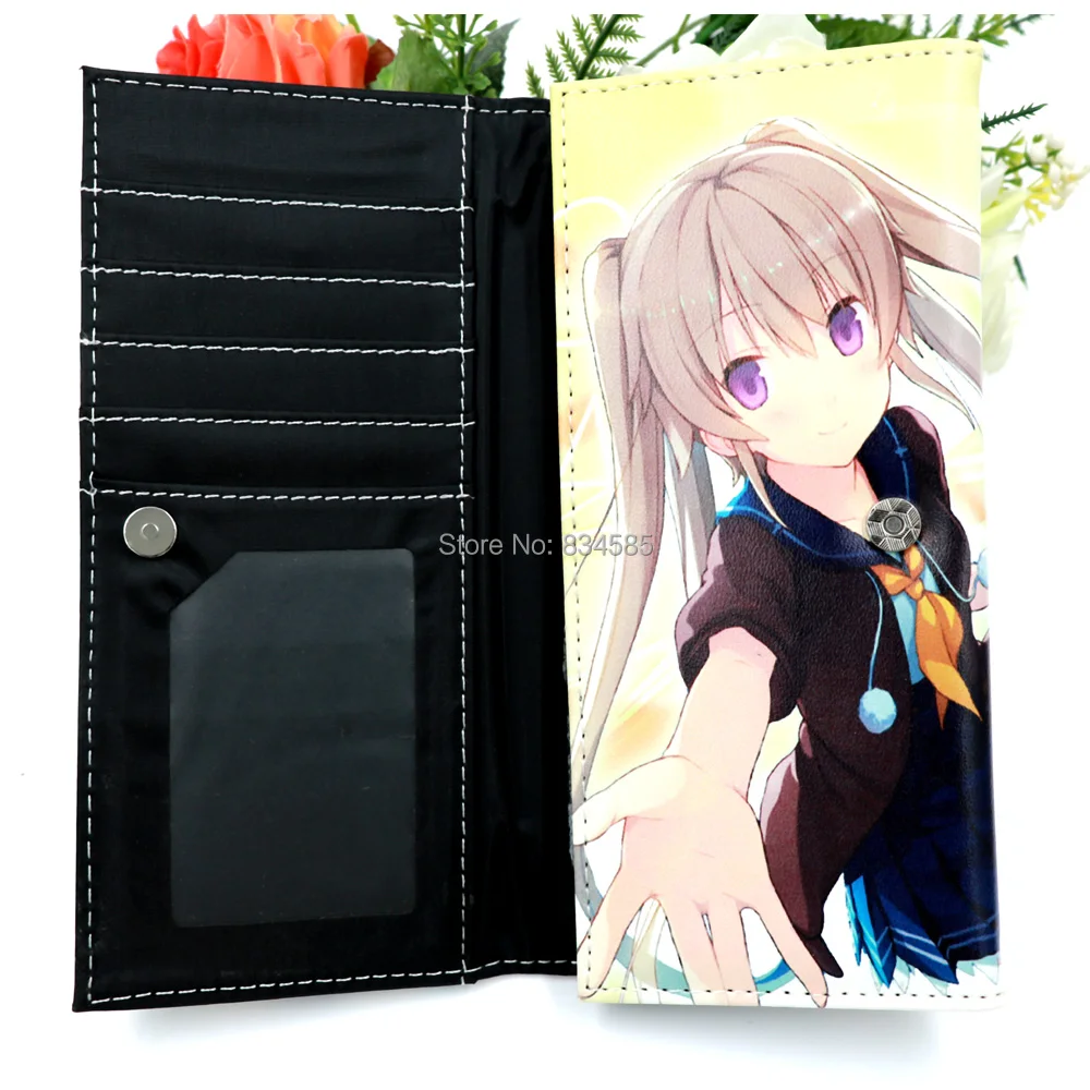 Игровой аниме Ao no Kanata Four Rhythm из искусственной кожи кошелек Mashiro Arisaka мультяшный с