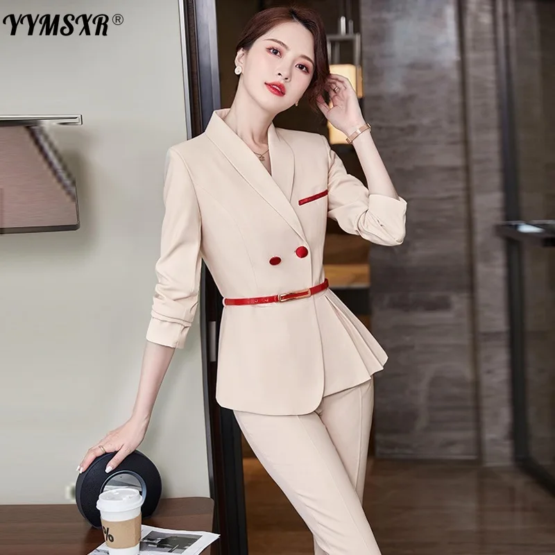 Spring and Autumn New 2022  Office Women's Work Long-sleeved Suits High-quality Professional Suit Pants Two-piece