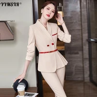 spring and autumn new 2022 office womens work long sleeved suits high quality professional suit pants two piece