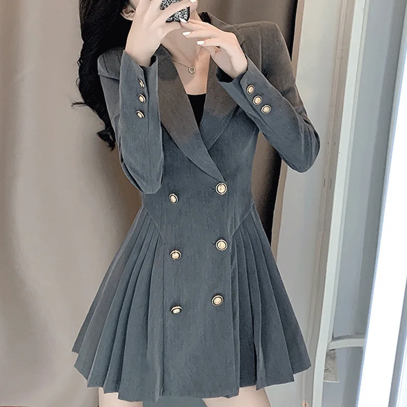 

Blazer Dress Women Korean Long Sleeve Suit Dress Spring One-piece Ladies Casual Office Clothing 2021 Fashion Designer Mini Dress