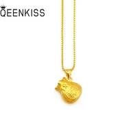 qeenkiss pt523 fine jewelry wholesale hot fashion woman girl birthday wedding gift fortune bag 24kt gold pendant charm no chain