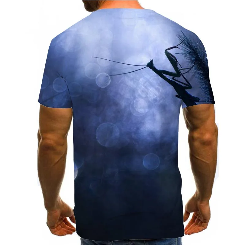 

Men Graphic T Shirts Round Neck 3D Print Short Sleeve Daily Tops Praying Mantis Tees