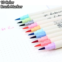 10 colors brush pen set fabricolor marker pen soft tip colour brushpen calligraphy finecolour brush felt art markers stationery