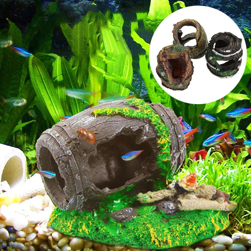 

Aquarium Ornaments Fish tank landscaping Fish Tank Aquarium Decoration Background Artificial Barrel Cave Landscaping Accessories