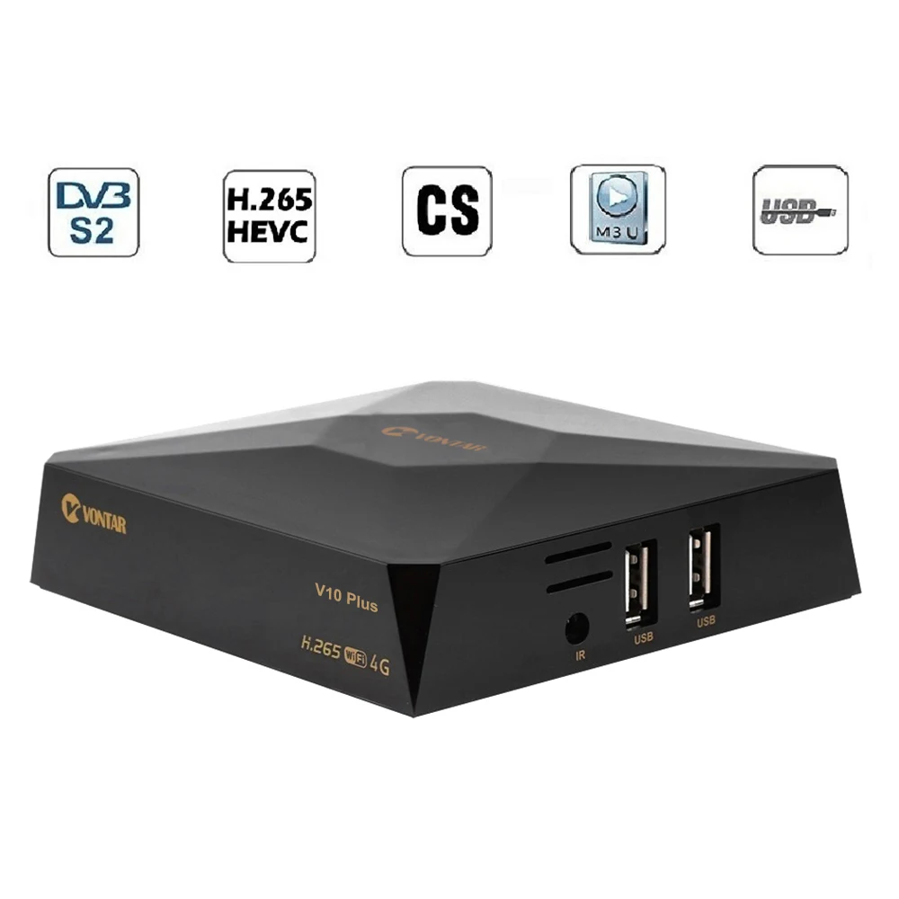 VONTAR V10 Plus DVB-S2 спутниковый ресивер 8PSK H.265 3g 4G модем CS cline Stalker Xtream Испания Португалия TP список обновление онлайн