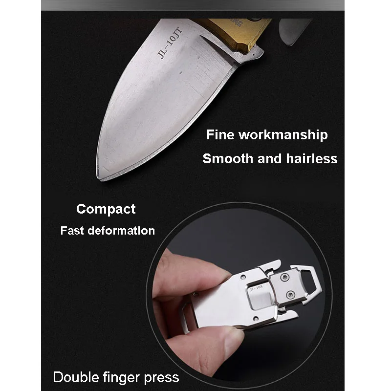 

High Quality Portable Folding Stainless Steel Knife Keyring Outdoor Sports Camping Hiking Emergency Self-defense Stinger Tools