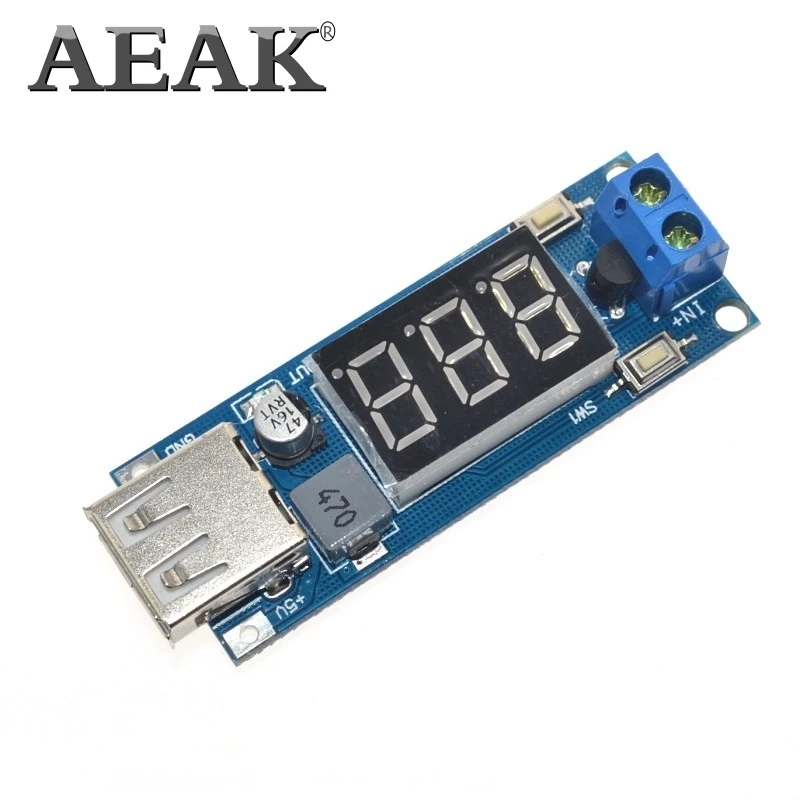 Понижающий модуль AEAK DC двухпроводной вольтметр 5 В зарядное устройство USB или