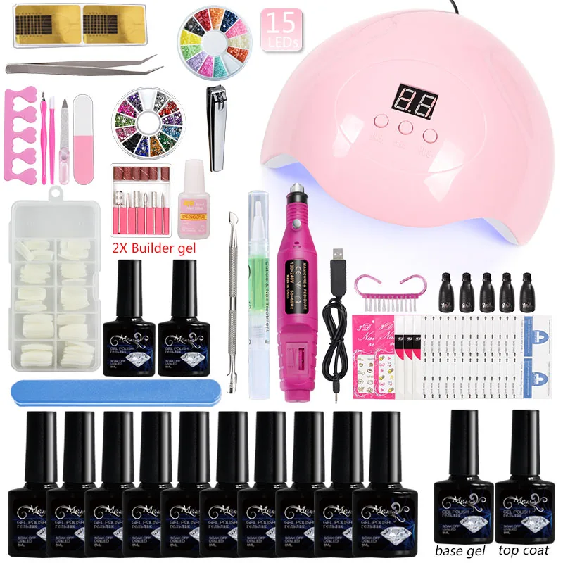 Электрический маникюрный набор 45/36 Вт Светодиодная лампа на гвозде акриловые