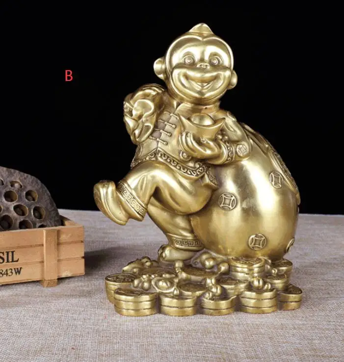 Латунь золотой обезьяна отправить благословение дома ремесел медный слиток