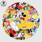 Водостойкие наклейки Disney, 50 героев мультфильмов, Микки, Минни Маус, принцесса, чемодан, скутер, ноутбук, детские игрушки