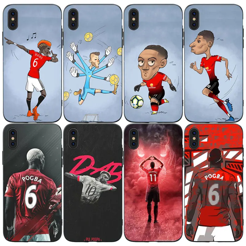 RKQ футбол Pogba военный Rashford Мягкий силиконовый чехол для телефона iPhone 5S SE 6 6S 7 8 Plus X XS