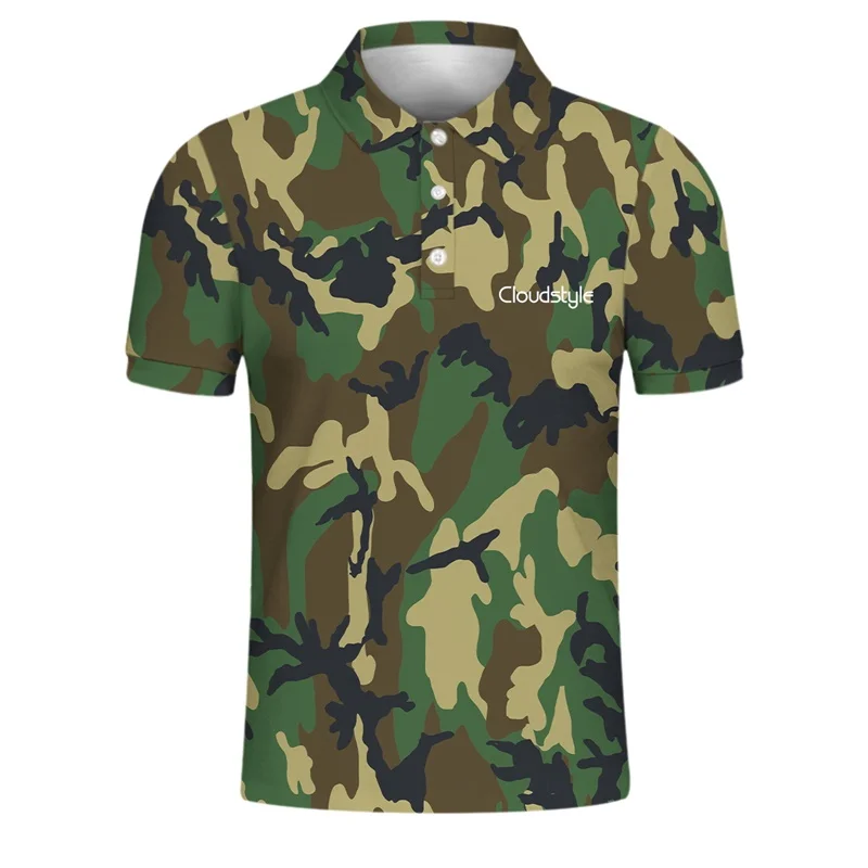 Рубашка поло мужская с отложным воротником и 3D принтом черепа|Поло| |