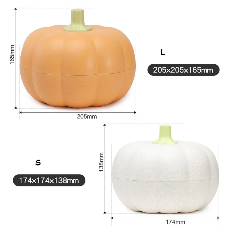 

Pumpkin Shape Snack Bowl Plastic Double Layers Nuts Storage Box Halloween Fruit Melon Candy Food Plate Containers Home Decor