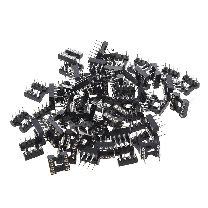 

SODIAL(R) 60 Pcs 8 Round Pin 2.54mm Pitch DIP Ic Adaptor Sockets