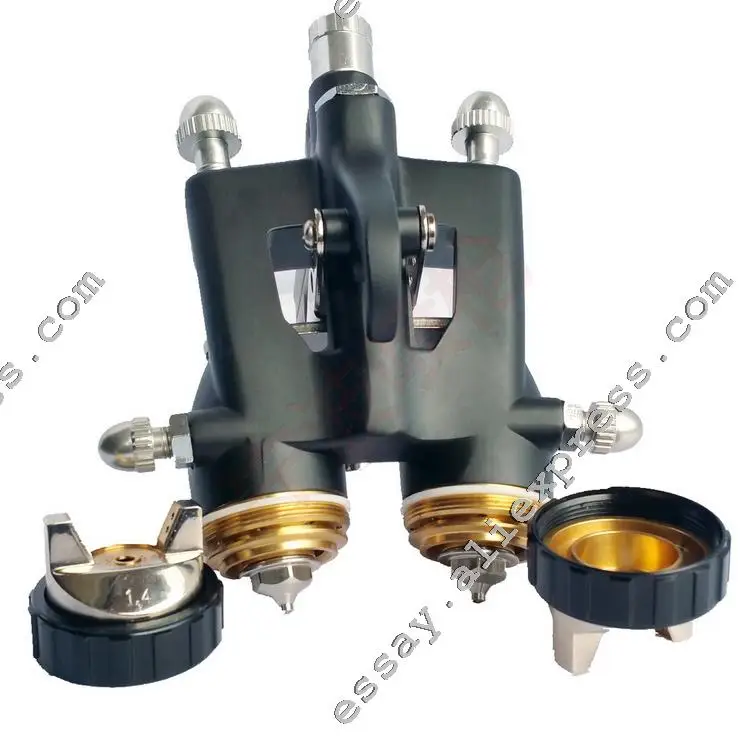 Двойной головкой хром пистолет для распыления краски 1 4 мм/1 8 мм/2 2 мм сопло