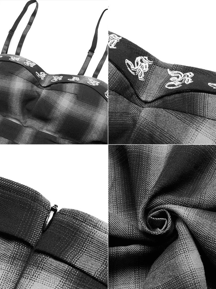 Женское платье на бретельках PUNKRAVE Весенняя длинная юбка с асимметричным поясом