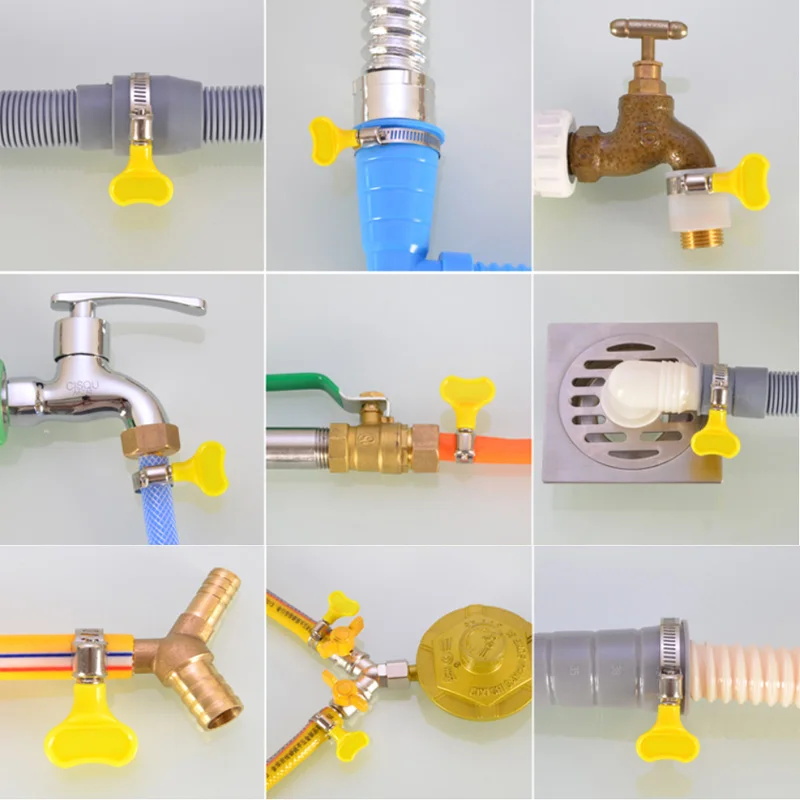 Шланговые зажимы 5 шт./лот с пластиковой ручкой зажим для шланга из нержавеющей