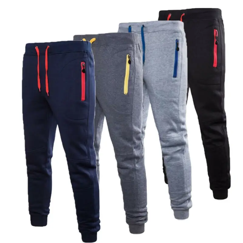 

Men Casual Pants Long Trousers Tracksuit Gym Sport Workout Joggers Solid Pockets Sweatpants Plus Size M-3XL