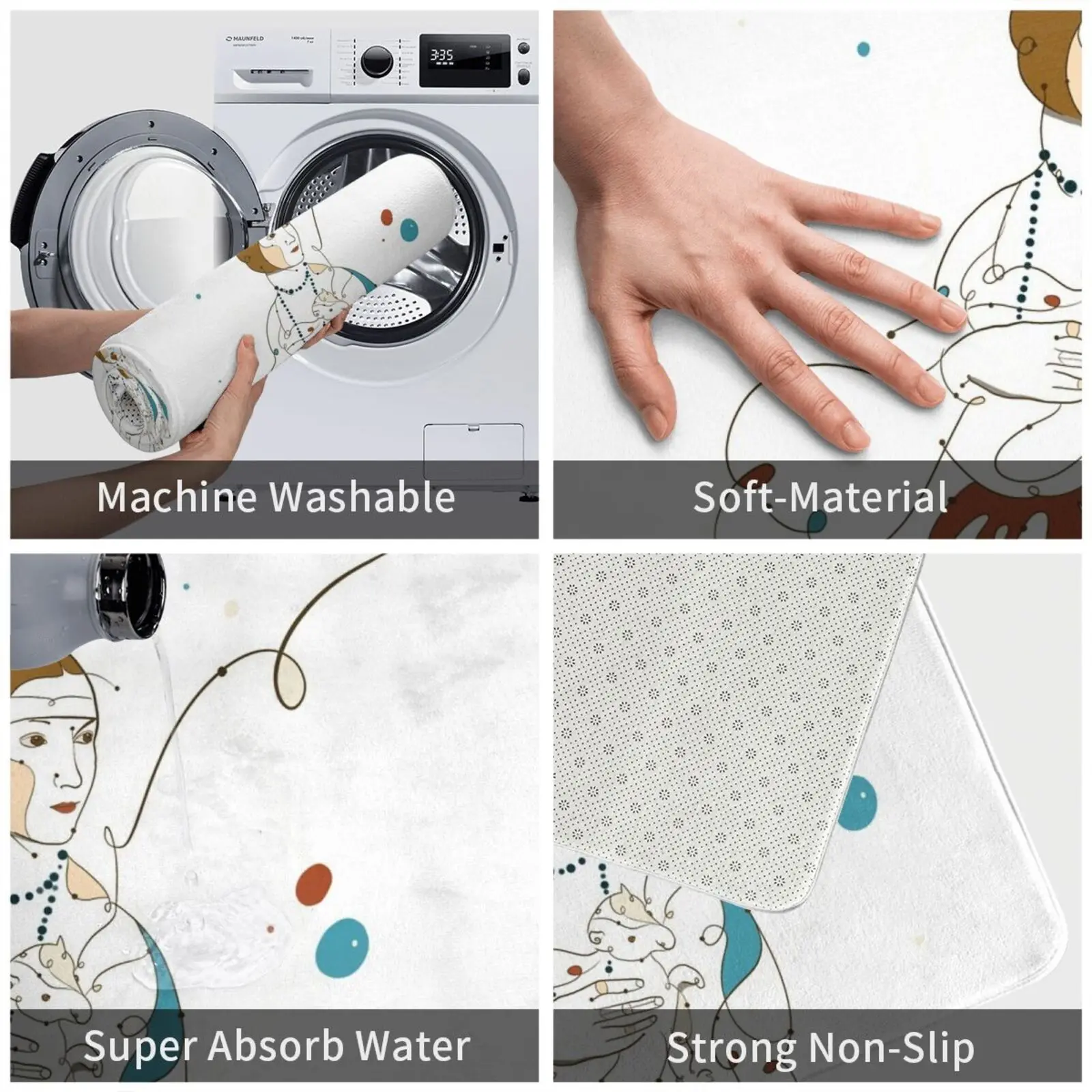 Женский коврик с Ermine подушка мягкая дама леди известная картина минимальная