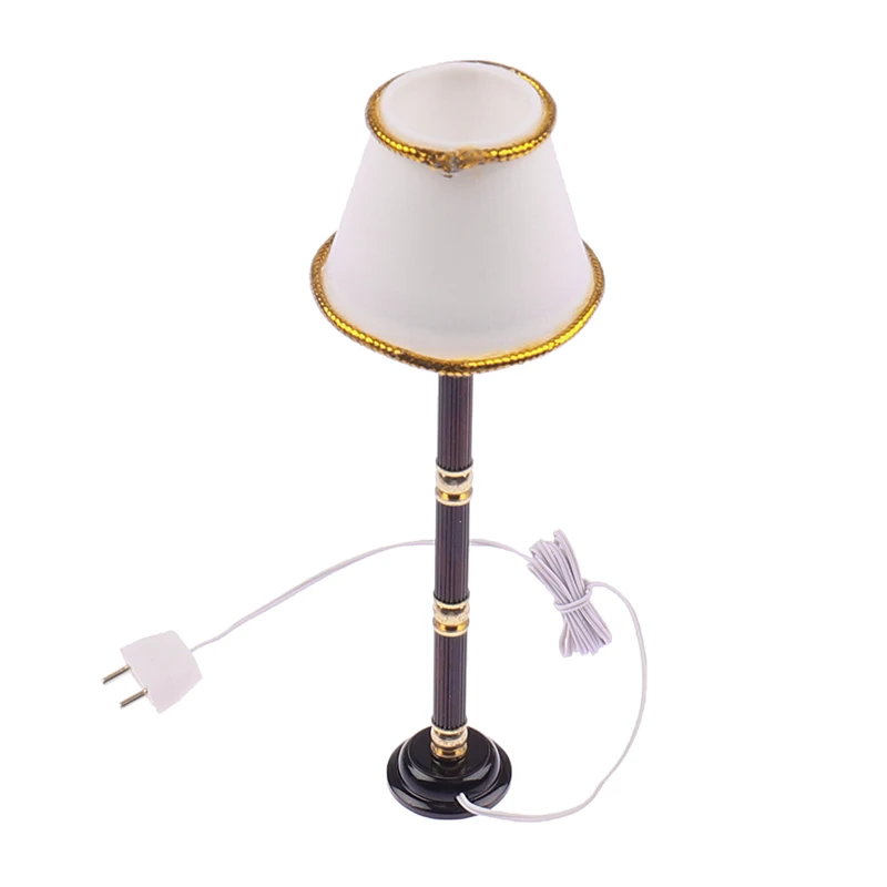 

1:12 Dollhouse Miniature Floor Lamp With Electric Wire Plug 12V Light