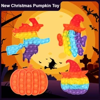 large size halloween theme poped push bubble fidget toys stress relief squeeze toy antistress pumpkin witch toys squishy gifts