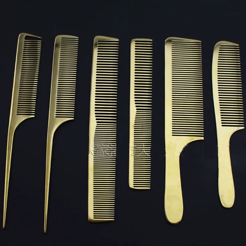 Расческа для волос из нержавеющей стали Золотая Парикмахерская Щетка
