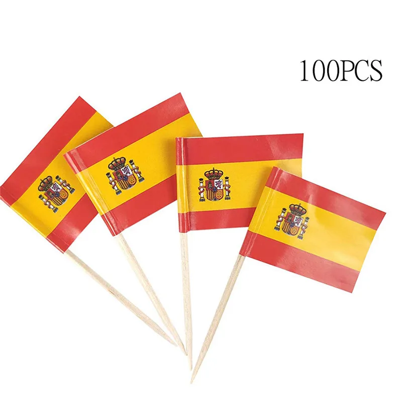 100 шт. натуральная береза деревянная зубочистка флаги деревянные зубочистки