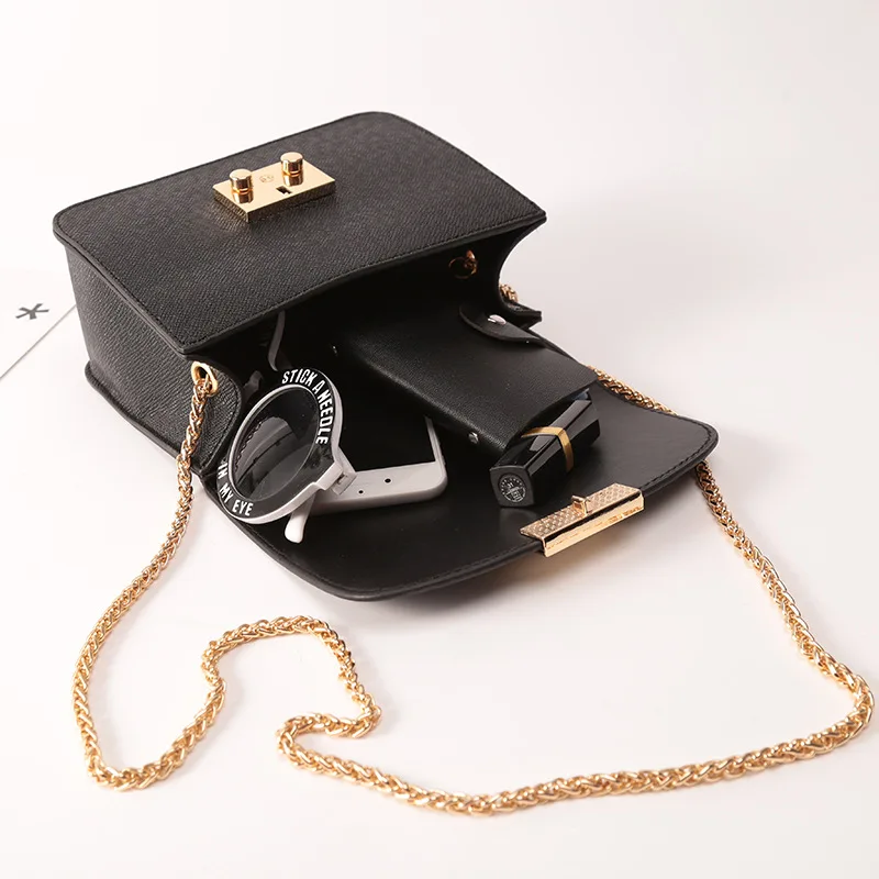 

Korean fashion black small square bag ladies pu leather sling bags women Messenger shoulder bag female handbag