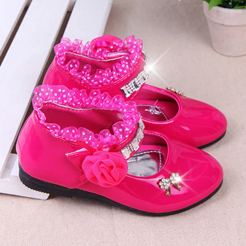 Обувь для девочек с цветочным принтом весенне-осенняя кружевная обувь принцессы