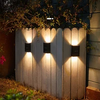 4 led smart solar stair wall light outdoor waterproof garden fence lamps for balcony courtyard step light solar deck lamp