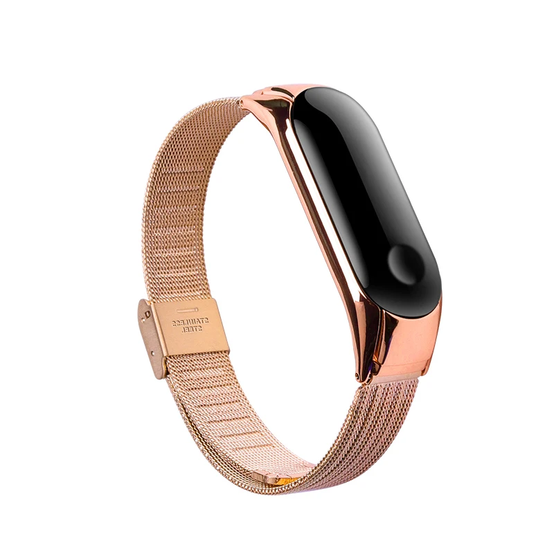 Rose gold Идеальный Браслет для xiaomi mi Band 3 4 correa mi band 4 для xiaomi mi band 4 браслет mi band 3 ремешок pulseira xiaomi mi band 3 - Цвет: Rose gold