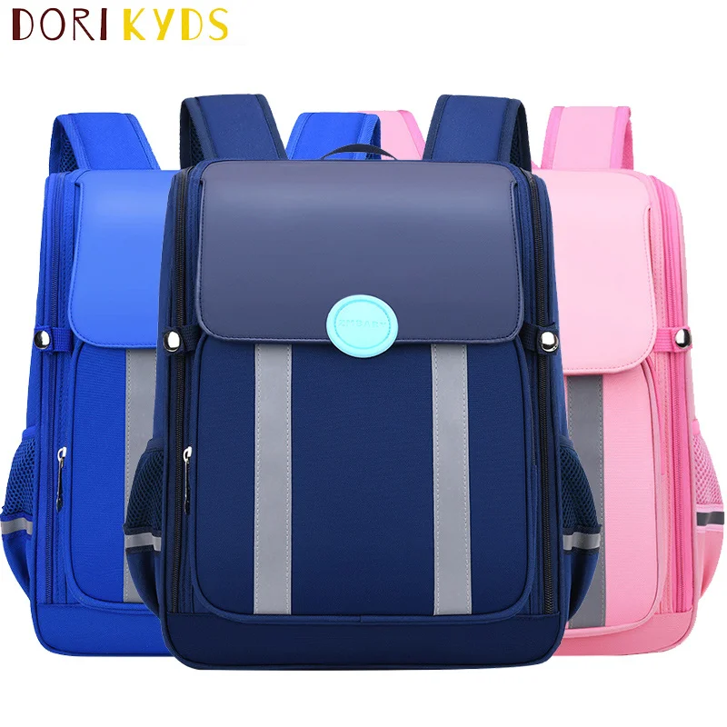 

DORIKYDS Simple Style Children School Bag PU Leather Waterproof Primary Backpack Large Capacity Rucksack for Boys Girls Toddle
