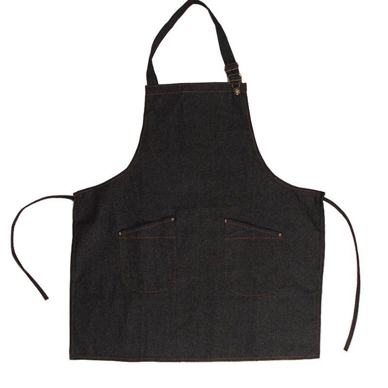 Модный Регулируемый Кухонный Фартук из денима для приготовления пищи и выпечки в
