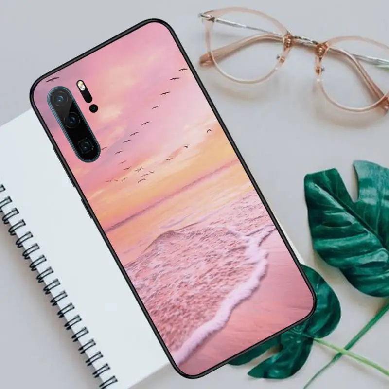 

Sunset sandy beach the sea Phone Case For Huawei honor Mate P 10 20 30 40 Pro 10i 9 10 20 8 x Lite Luxury brand shell
