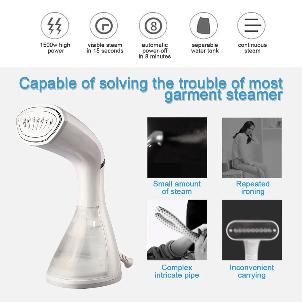 Портативный портативный отпариватель 1500 Вт мощный для одежды 1 секундный паровой
