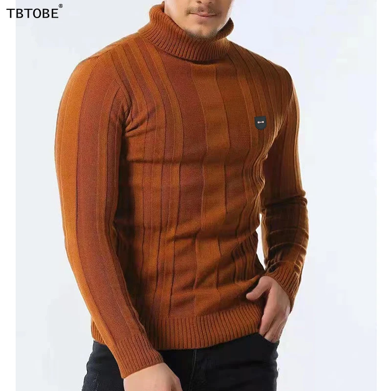 Мужской свитер теплый роскошный брендовый пуловер с высоким воротом и бантом