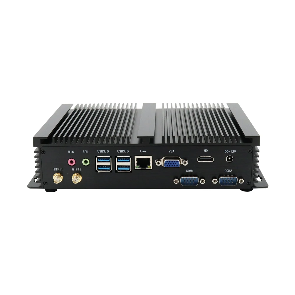 Промышленный безвентиляторный мини ПК i7 8565U i5 8250U i3 7100U 1 * Lan 2 RS232 Windows 10 Pro minipc Linux