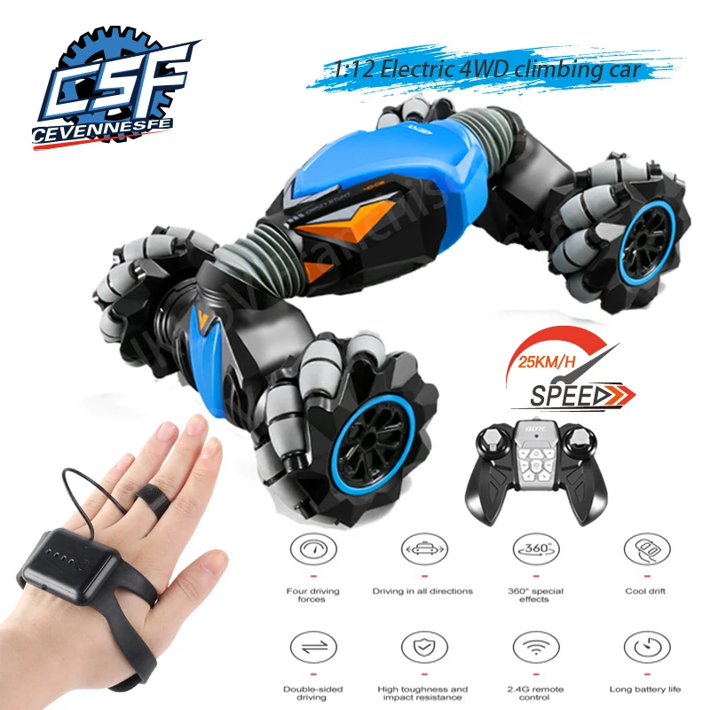 

C6 4WD RC CAR Radio Gesture Induction 2.4G Toy Light Music Drift Dancing Twist Stunt Remote Control Car for Kids