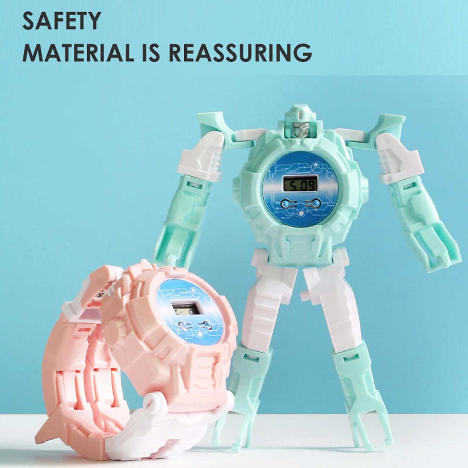 

Kids Watches LED Digital Children Cartoon Sports Watches Robot Transformation Toys Boys Wristwatches Montre Enfant Droshipping